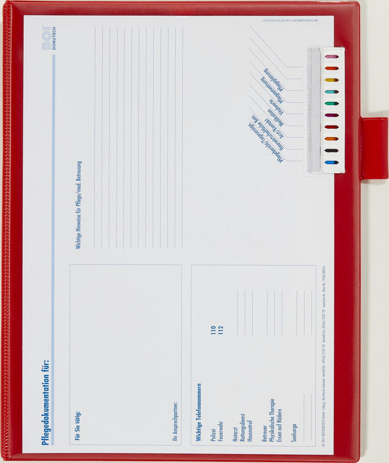 BOI DOKUTECH Patienten-Dokumentationsmappe 2-Ringe DIN A4 3.5 cm rot