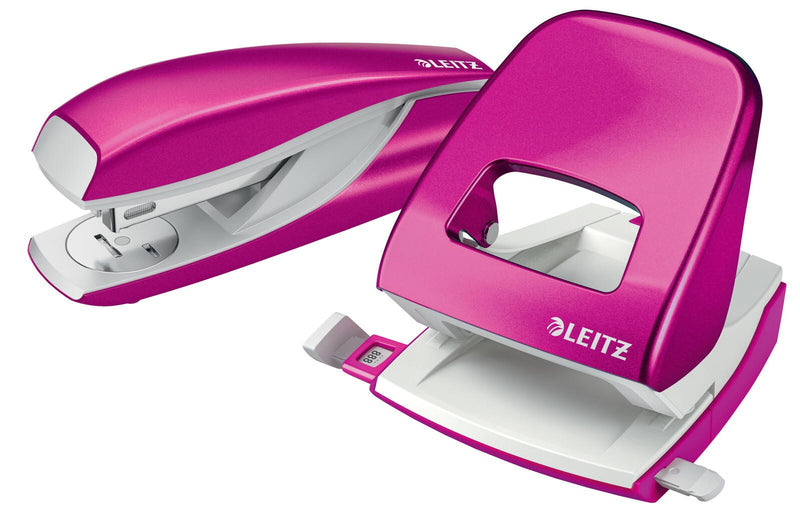 LEITZ Locher und Heftgeräte Set pink-metallic