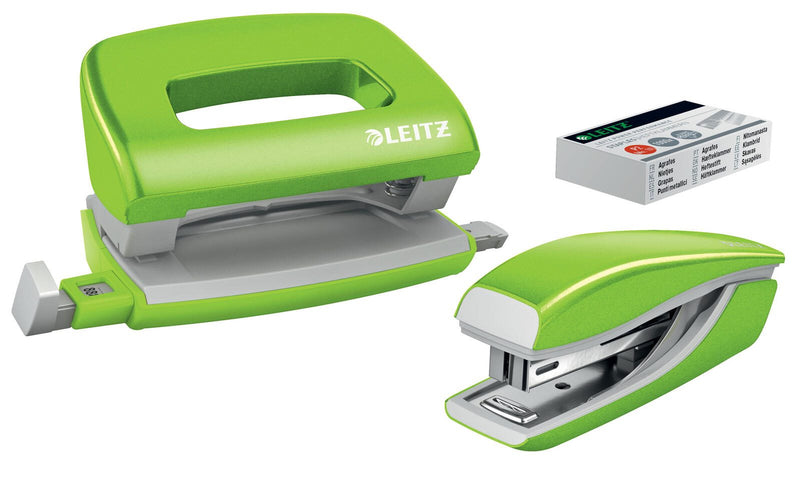 LEITZ Locher und Heftgeräte Set grün-metallic