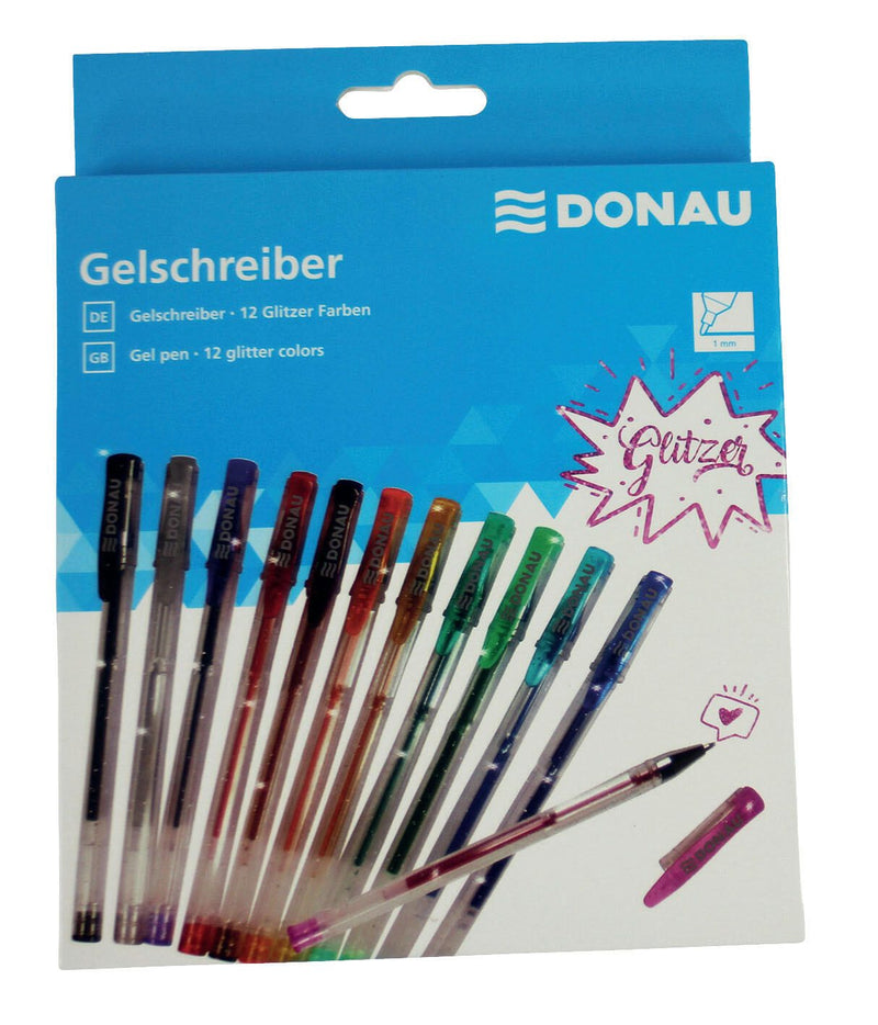DONAU Glitzer Gelschreiber 1.0 mm, Schreibfarbe: Mehrfarbig