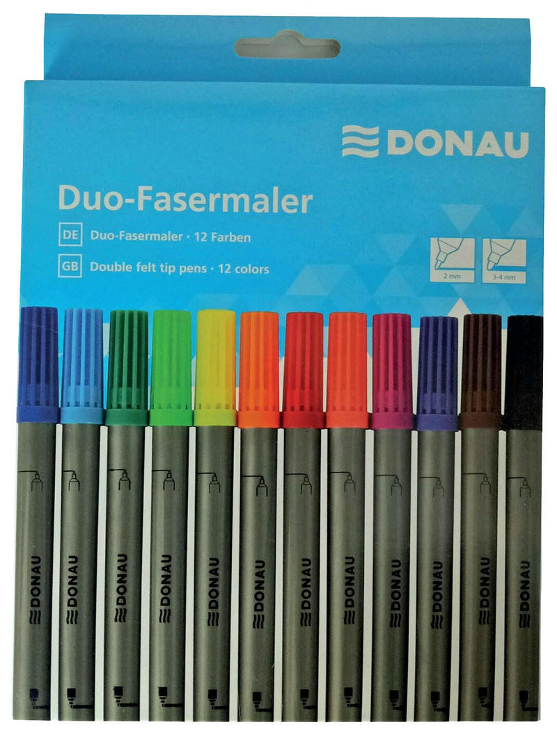 DONAU Filzstifte Mehrfarbig 2.0 + 3.0 + 4.0 mm