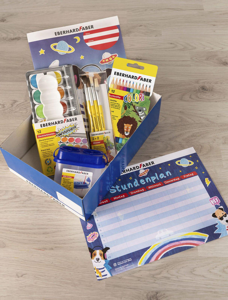 EBERHARD FABER Aufbewahrungsbox Schulstarter Box 22,0 x 31,0 x 10,0 cm blau, gelb