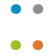 MAUL Magnete Ø 1,46 x 0,9 je 2x blau, grau, grün, orange