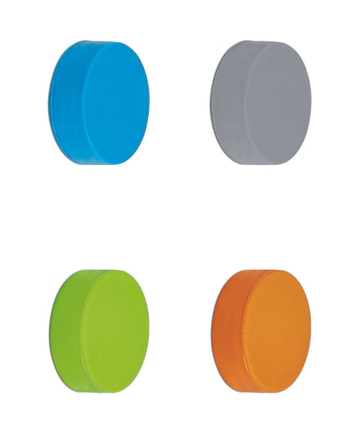 MAUL Magnete Ø 3,26 x 0,98 je 1x blau, grau, grün, orange