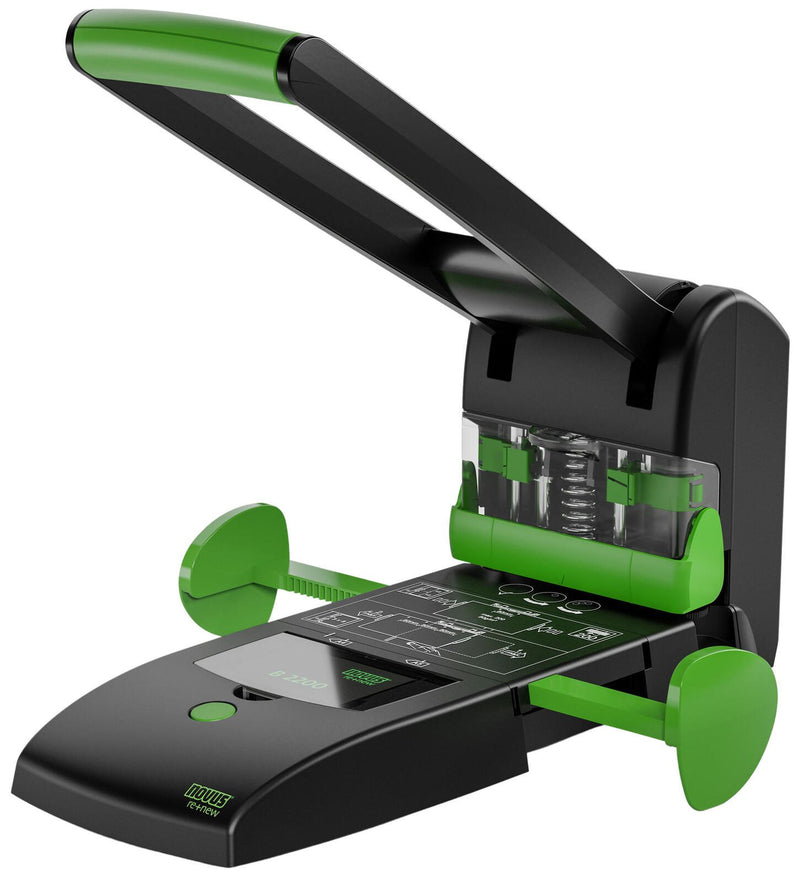 novus Registraturlocher B2200 re+new schwarz/grün