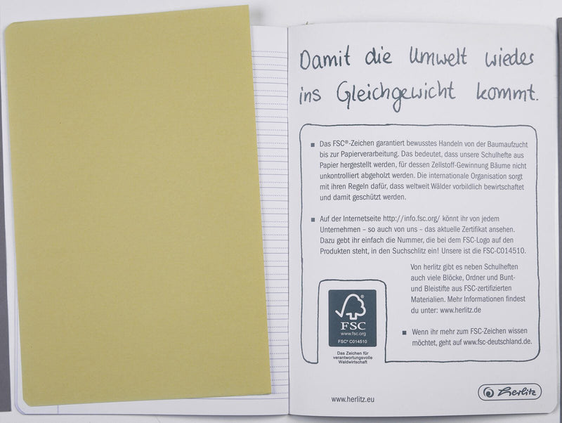 herlitz Schulheft liniert DIN A4 16 Blätter