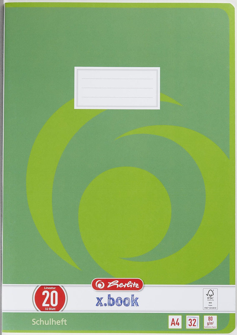 herlitz Schulheft blanko DIN A4 32 Blätter