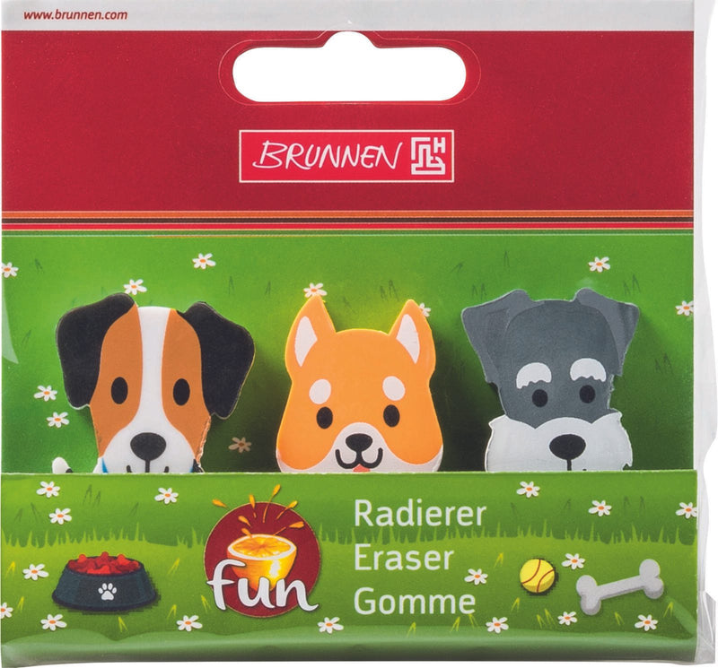 BRUNNEN Radiergummis beige, grau, weiß/braun