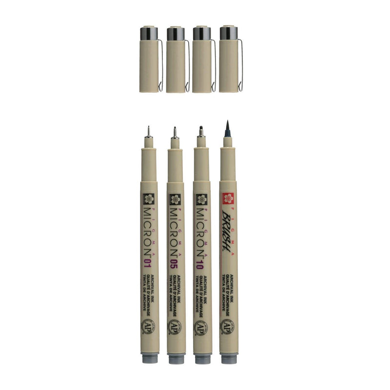 Sakura Pigma Micron Fineliner-Set 0.25 + 0.45 + 0.60 mm Mehrfarbig