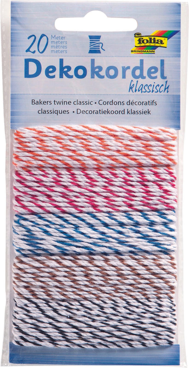 folia Kordeln Basic weiß -gelb, -rosa, -flieder, -hellblau, -hellgrün
