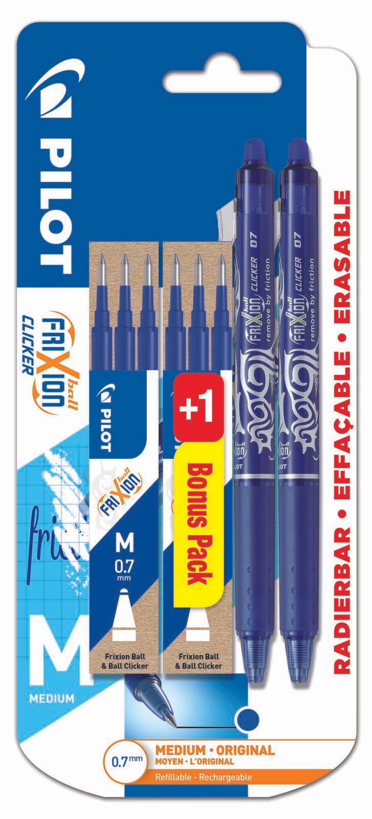 PILOT FRIXION Clicker Tintenroller 0.4 mm Blau