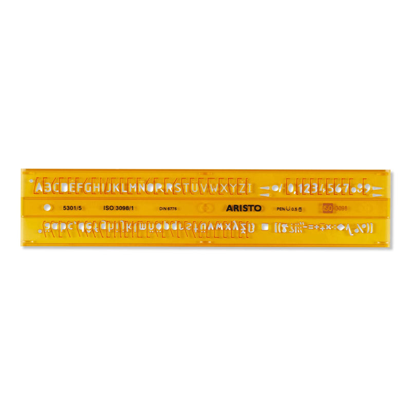 ARISTO Zeichenschablone gelb-transparent