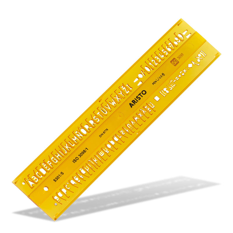 ARISTO Zeichenschablone gelb-transparent