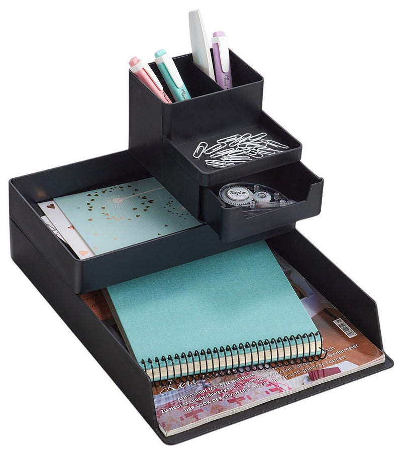 Zeller Schreibtisch-Organizer 15,3 x 11,2 x 9,3 cm schwarz