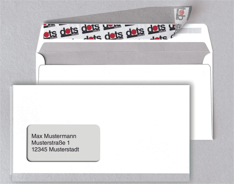 dots Briefumschläge DIN lang mit Fenster haftklebend