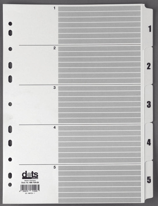 dots Ordnerregister Vollformat 1-5 DIN A4