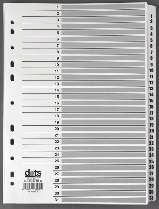 dots Ordnerregister Vollformat 1-31 DIN A4