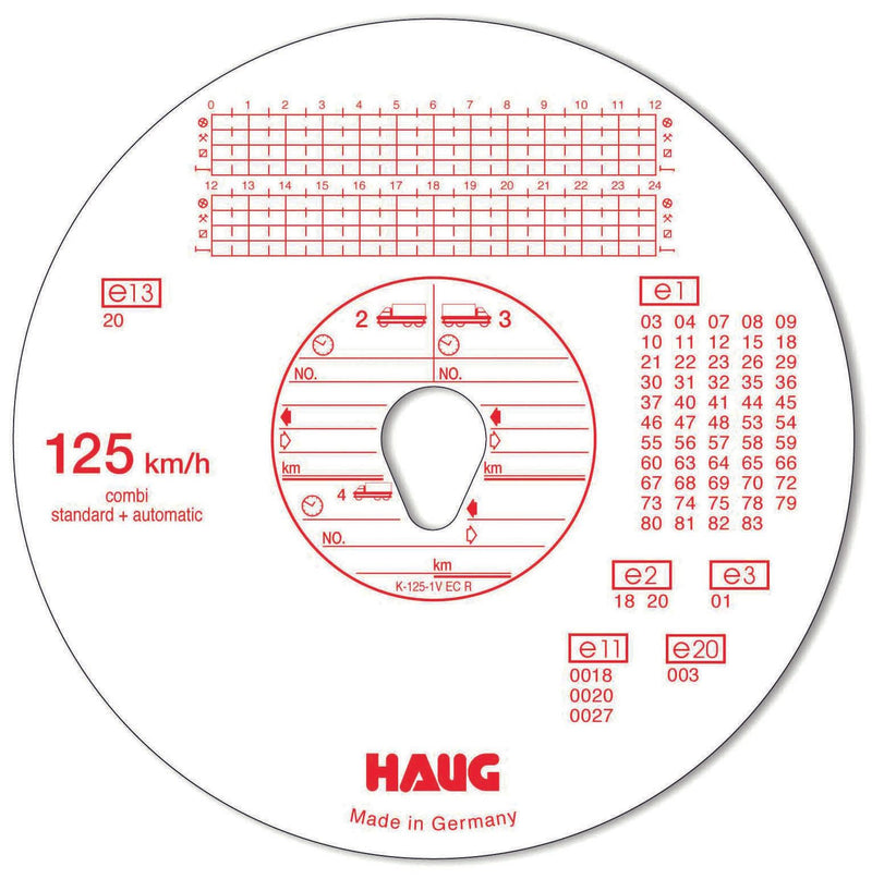 HAUG Tachoscheiben 125kmh Combi