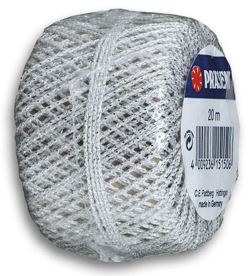 PRÄSENT Kordel Wolga 2 mm x 20 m silber