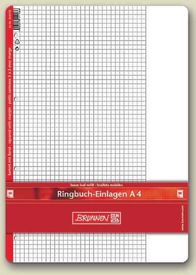BRUNNEN Ringbucheinlagen DIN A4 kariert