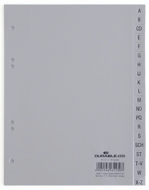 DURABLE Ordnerregister Halbformat A-Z DIN A5 hoch