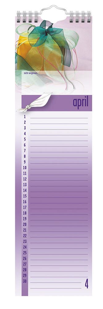 BRUNNEN Geburtstagskalender 9,5 x 34,5 cm