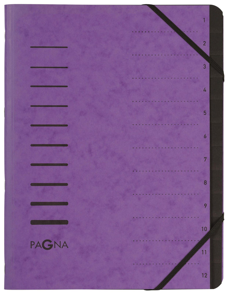 PAGNA Ordnungsmappe DIN A4 12-Fach aubergine