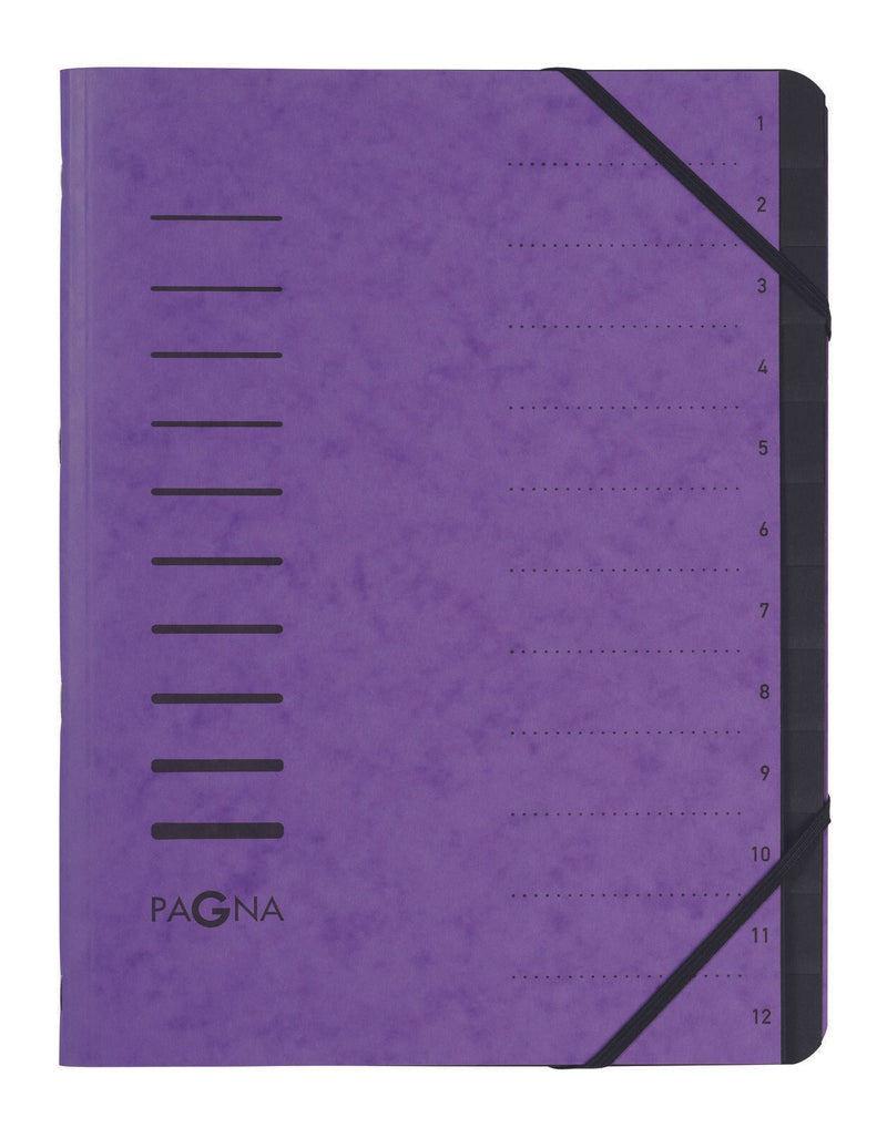 PAGNA Ordnungsmappe DIN A4 12-Fach aubergine
