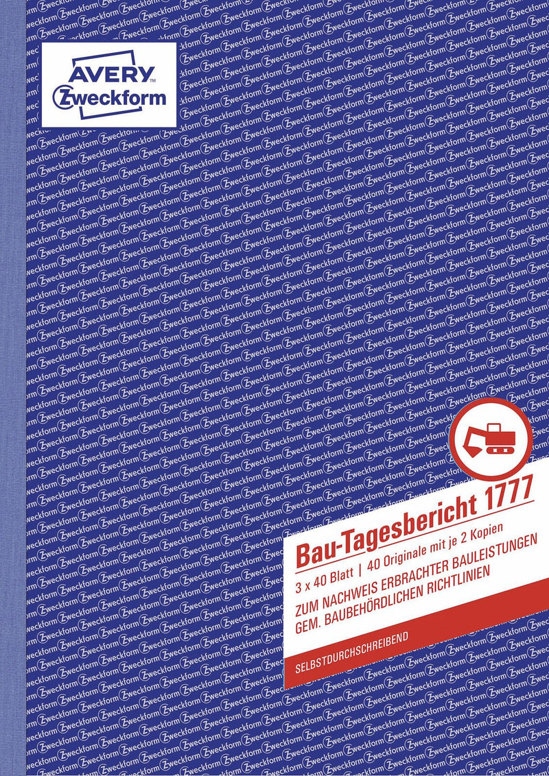 AVERY Zweckform Bautagebuch Formularbücher 1777 + GRATIS 1 St.