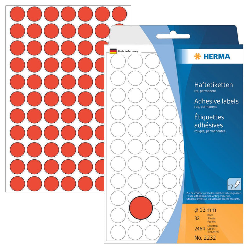 HERMA Klebepunkte Ø 13,0 mm rot