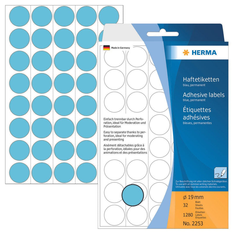 HERMA Klebepunkte Ø 19,0 mm blau