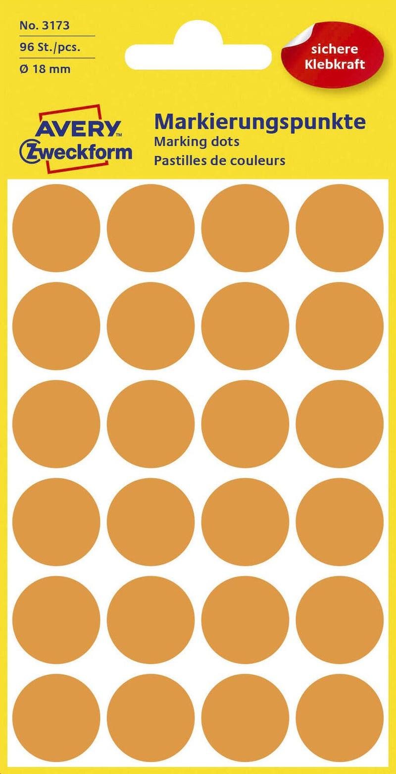 AVERY Zweckform Klebepunkte Ø 18,0 mm leuchtorange