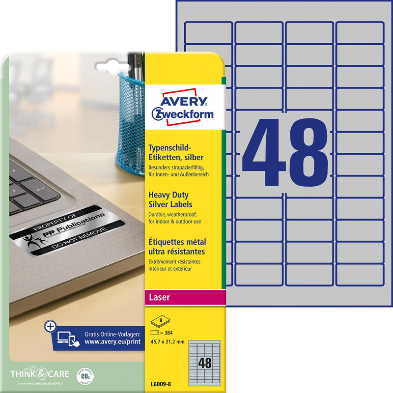 AVERY Zweckform Typenschildetiketten 45,7 x 21,2 mm