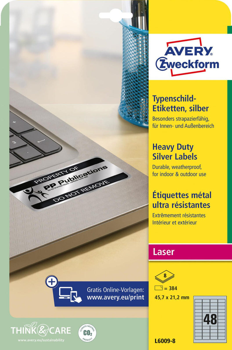 AVERY Zweckform Typenschildetiketten 45,7 x 21,2 mm