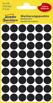 AVERY Zweckform Klebepunkte Ø 12,0 mm schwarz