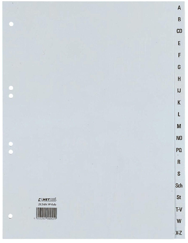 HETZEL Ordnerregister Vollformat A-Z DIN A4