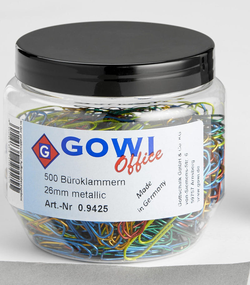 Gowi Büroklammern Metall farbsortiert