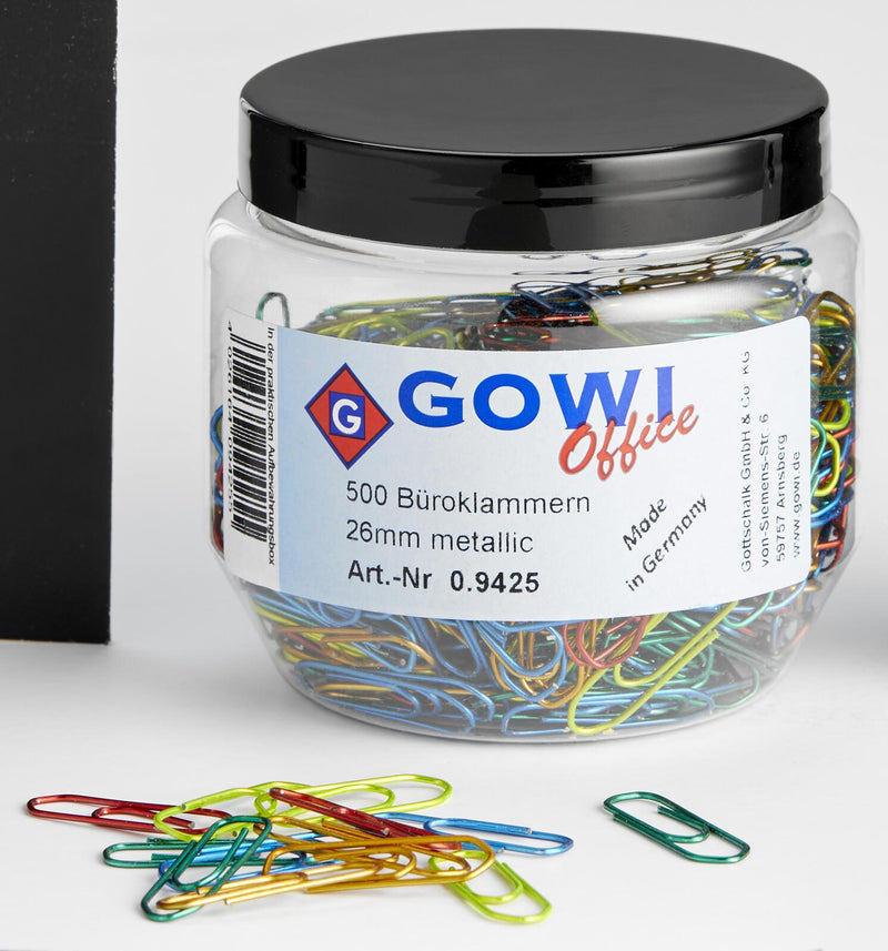 Gowi Büroklammern Metall farbsortiert