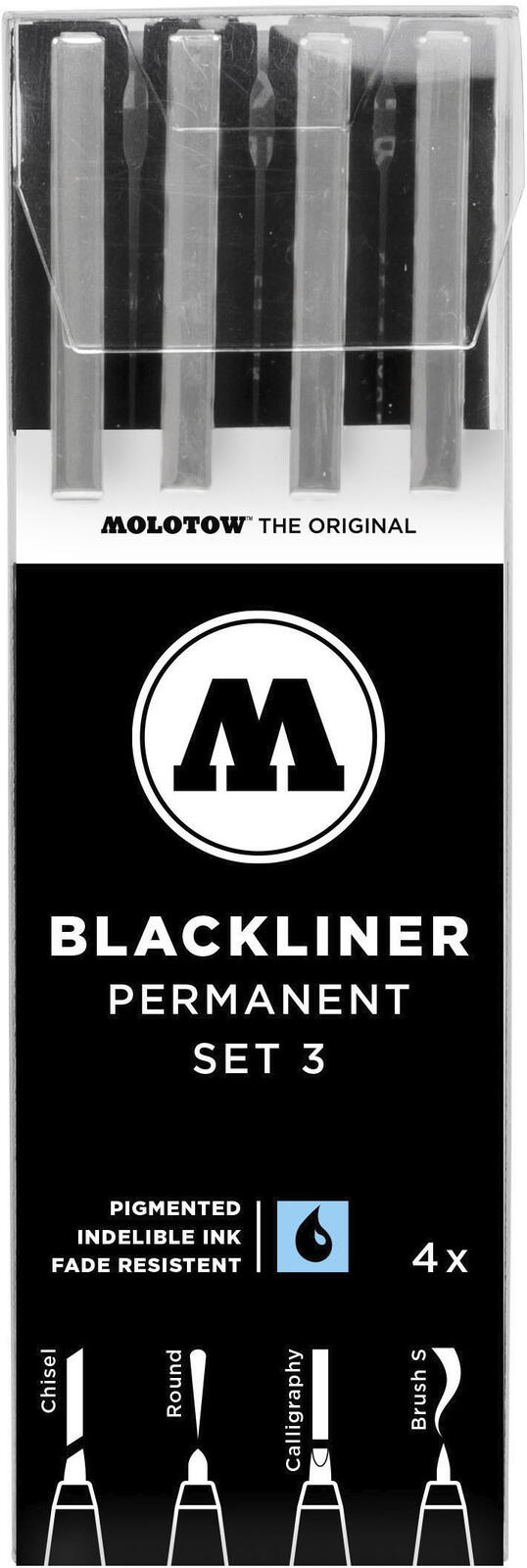 MOLOTOW Blackliner Fineliner-Set 0.005 - 1.0 mm Schwarz