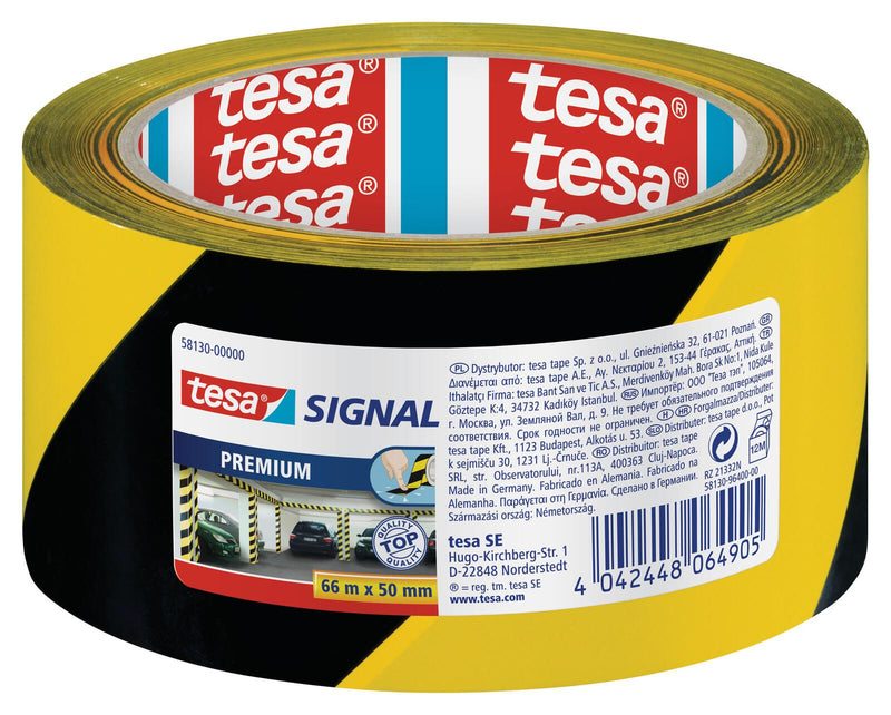 tesa Warnklebeband 50 mm x 66 m schwarz/gelb