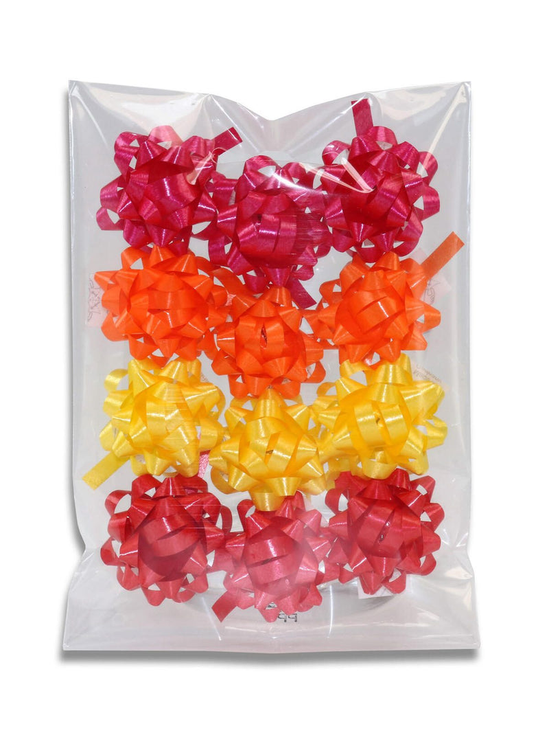 PRÄSENT Geschenk-Schleifen 10 mm x 0.95 m rot/gelb/orange/pink