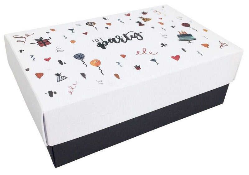 BUNTBOX Geschenkboxen-Set Geburtstag M 1,1 l - 17,0 x 11,0 x 6,0 cm weiß, blau, schwarz