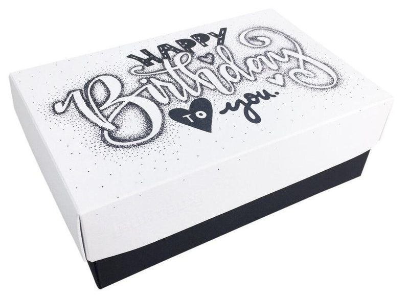 BUNTBOX Geschenkboxen-Set Geburtstag M 1,1 l - 17,0 x 11,0 x 6,0 cm weiß, blau, schwarz