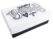 BUNTBOX Geschenkboxen-Set Geburtstag L 3,6 l - 26,6 x 17,2 x 7,8 cm weiß, blau, schwarz