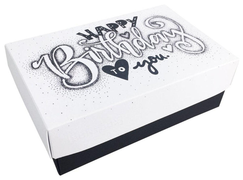 BUNTBOX Geschenkboxen-Set Geburtstag L 3,6 l - 26,6 x 17,2 x 7,8 cm weiß, blau, schwarz