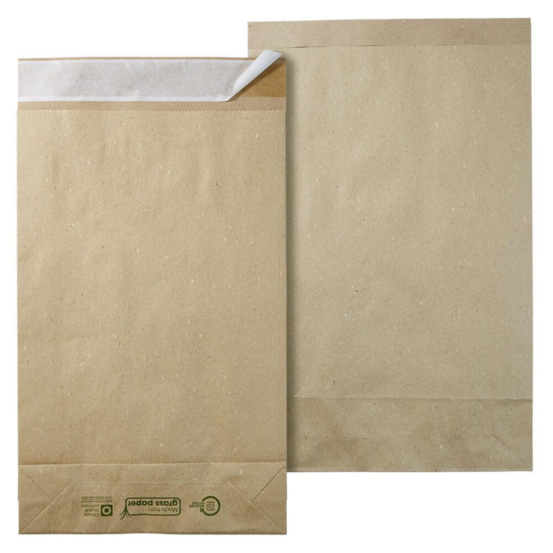 flexiPAK classic eco Fixverschluss Faltentaschen ca. DIN B4 natur