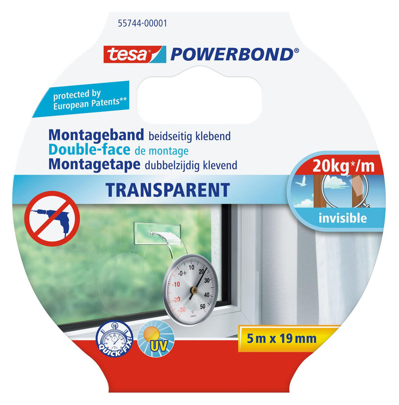 tesa doppelseitiges Klebeband 19 mm x 5 m transparent