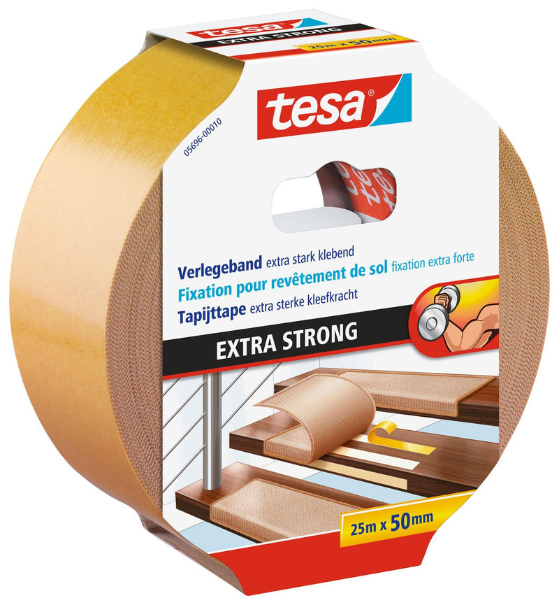 tesa doppelseitiges Klebeband 50 mm x 25 m weiß