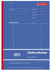 herlitz Formularbuch Lieferschein mit Empfangsschein DIN A5 2x 50 Seiten