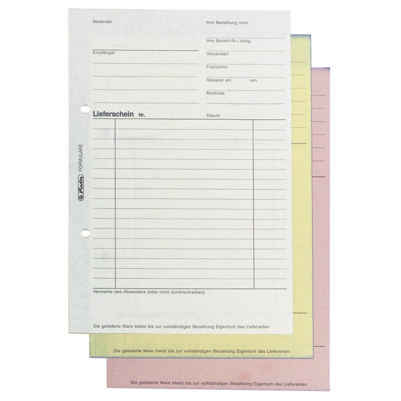 herlitz Formularbuch Lieferschein mit Empfangsschein DIN A5 3x 40 Seiten